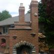 Back side of pizza oven